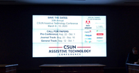 画像：来年2020年のCSUNの開催日程が映し出されたスライド資料