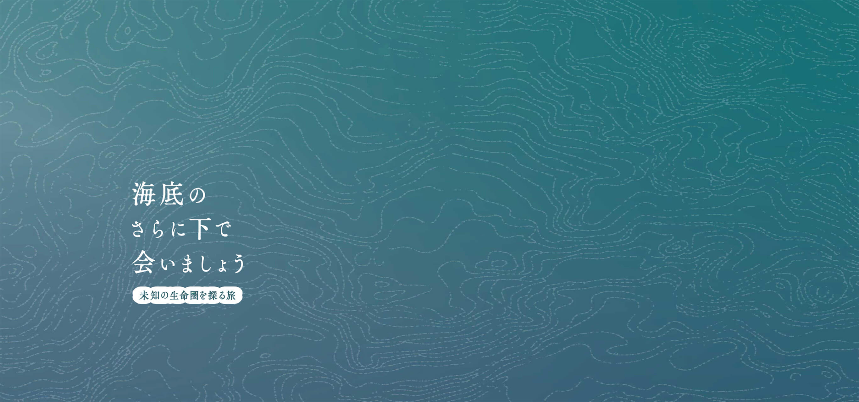 トップページのキャプチャ。タイトルは「海底のさらに下で会いましょう-未知の生命圏を探る旅」。