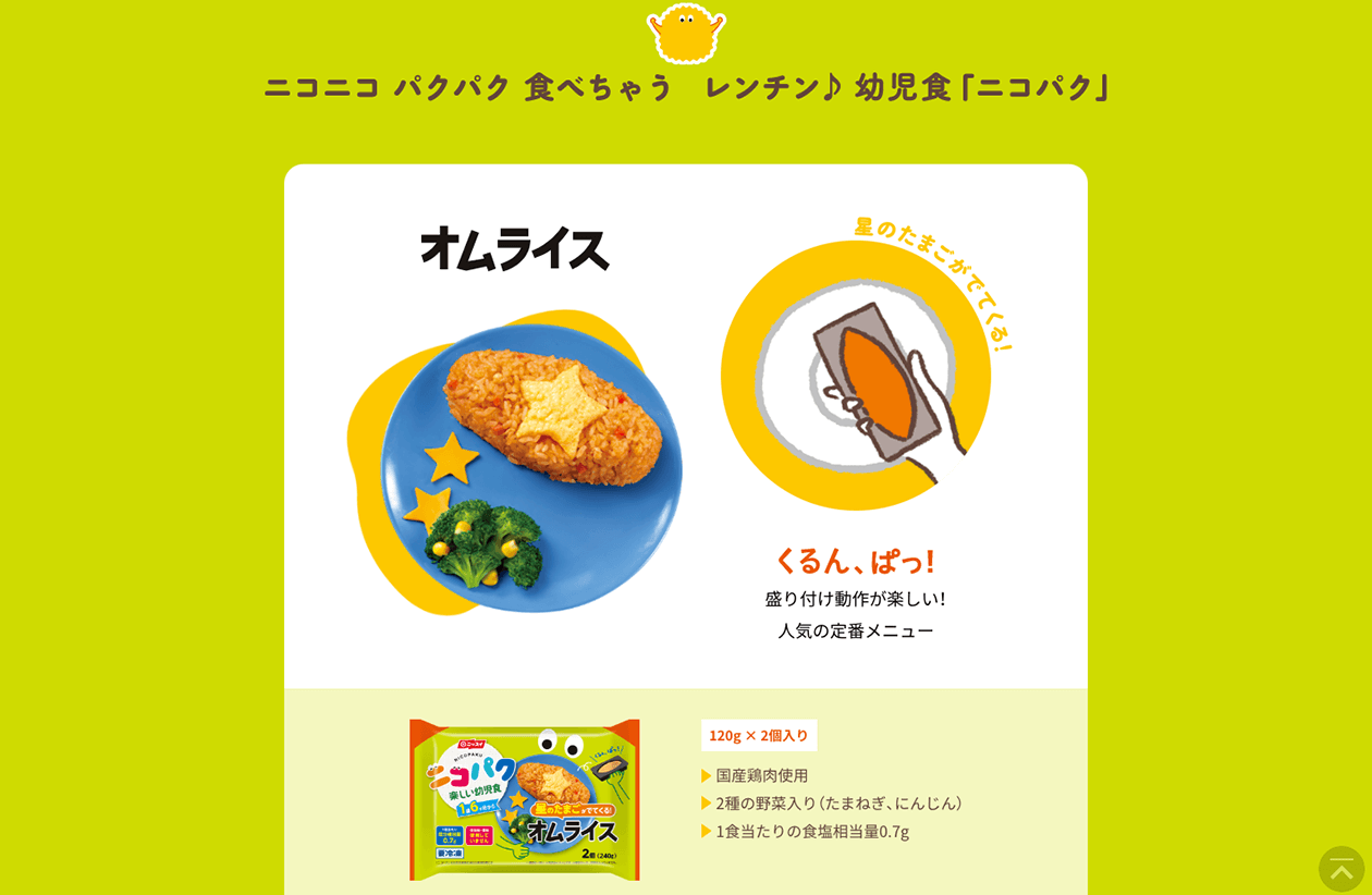 キャプチャ（6枚中5枚目）：制作したニコニコパクパクレンチン♪幼児食 ニコパクの抜粋