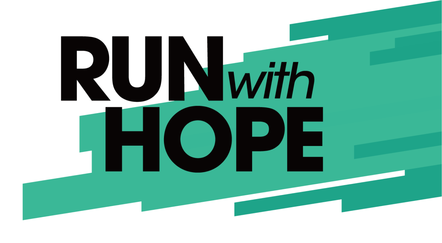 画像：スローガン「RUN with HOPE」のタイポグラフィ