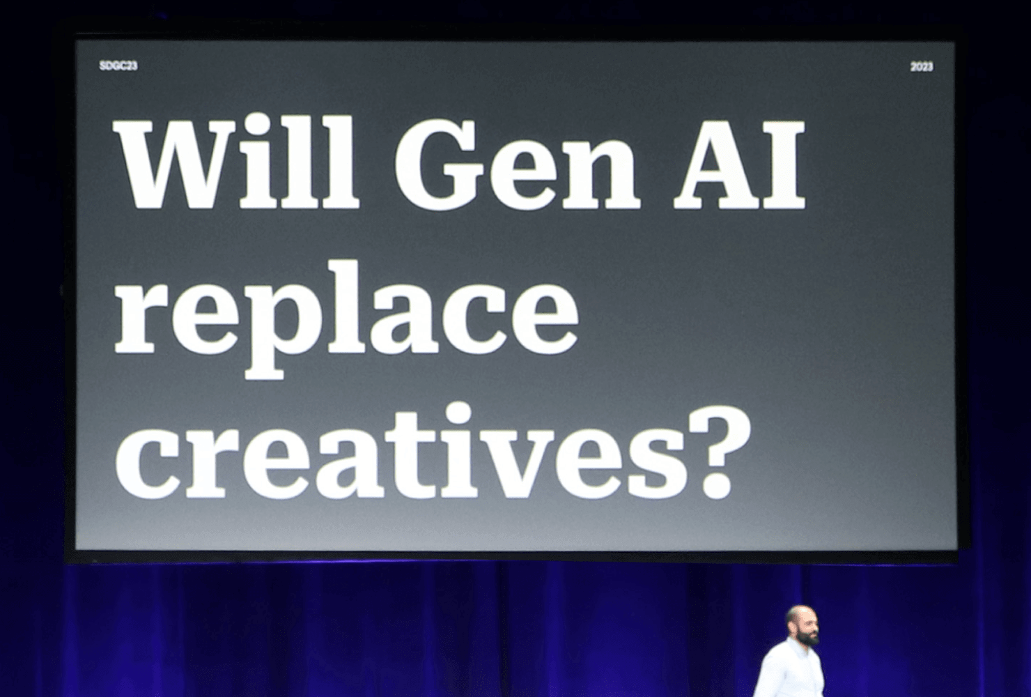 画像:Mauro Rego 氏のキーノート中のスライド “Will Gen AI replace creatives?”