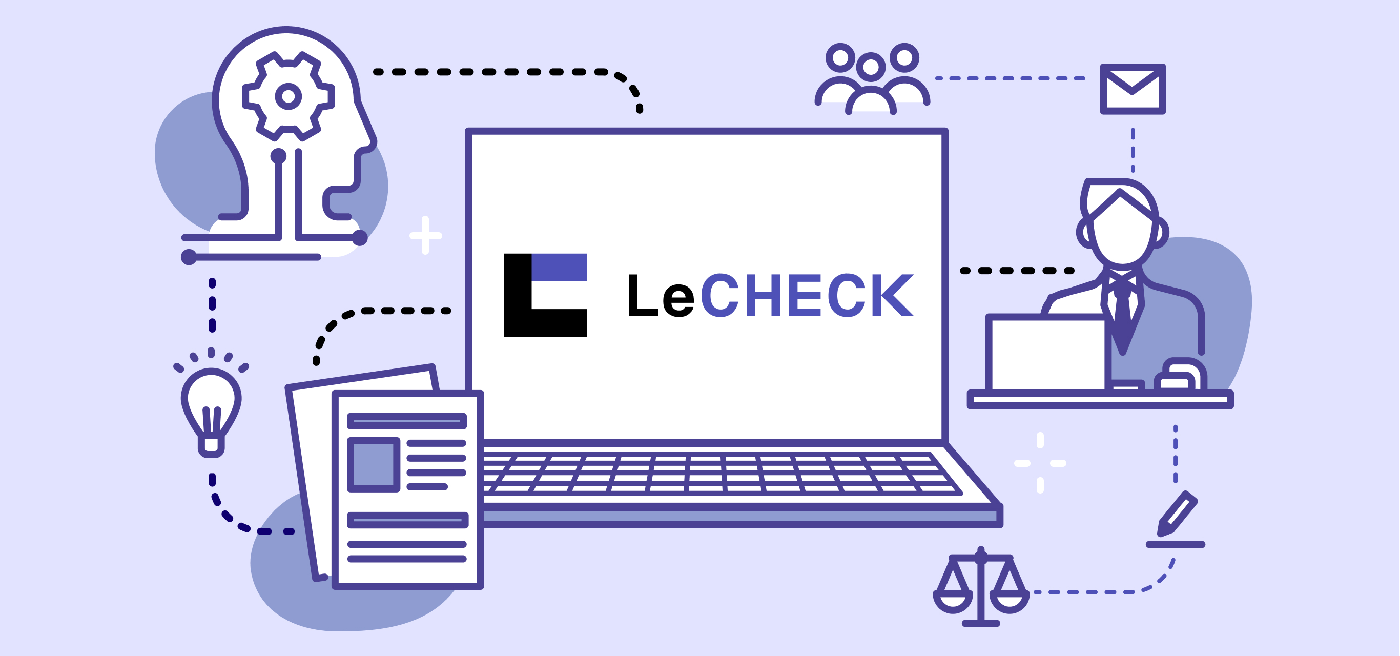 メインビジュアル。LeCHECKの体験整理を表現したイラスト。