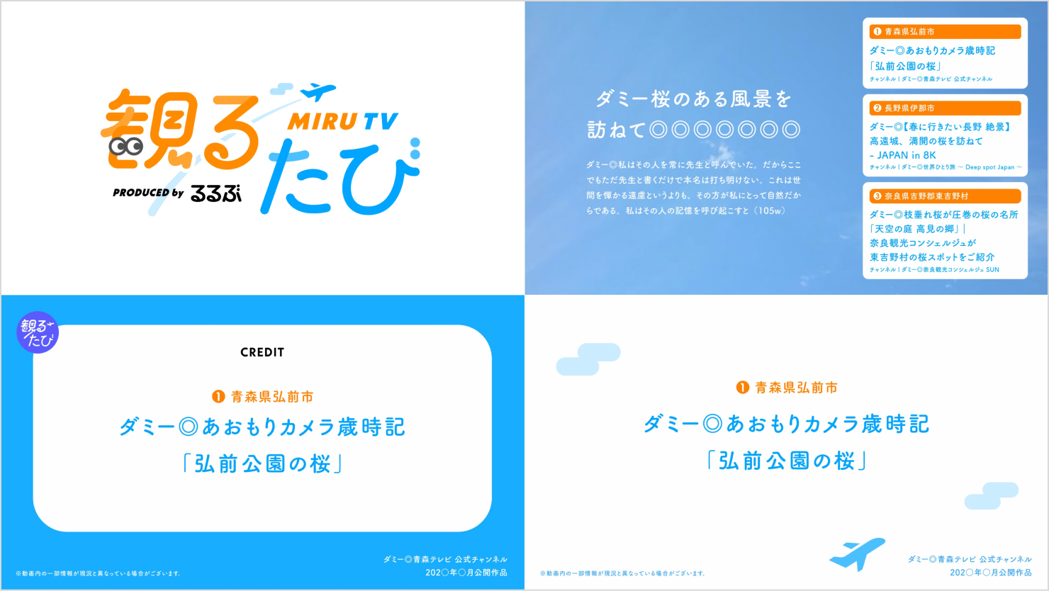 制作した動画テンプレート。