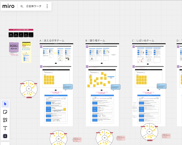ワークショップで使用したmiroボードのスクリーンショット