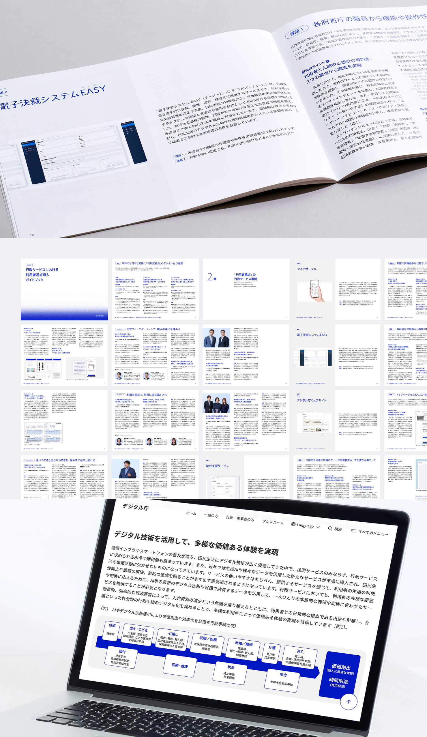 冊子・PDF・ウェブサイトと3種類の媒体で展開されたガイドブックの画像