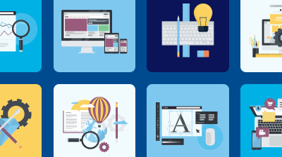 メインビジュアル。PC、タブレット、スマホそれぞれでの表示や文字サイズなど、様々なアクセシビリティの観点が並ぶイラスト