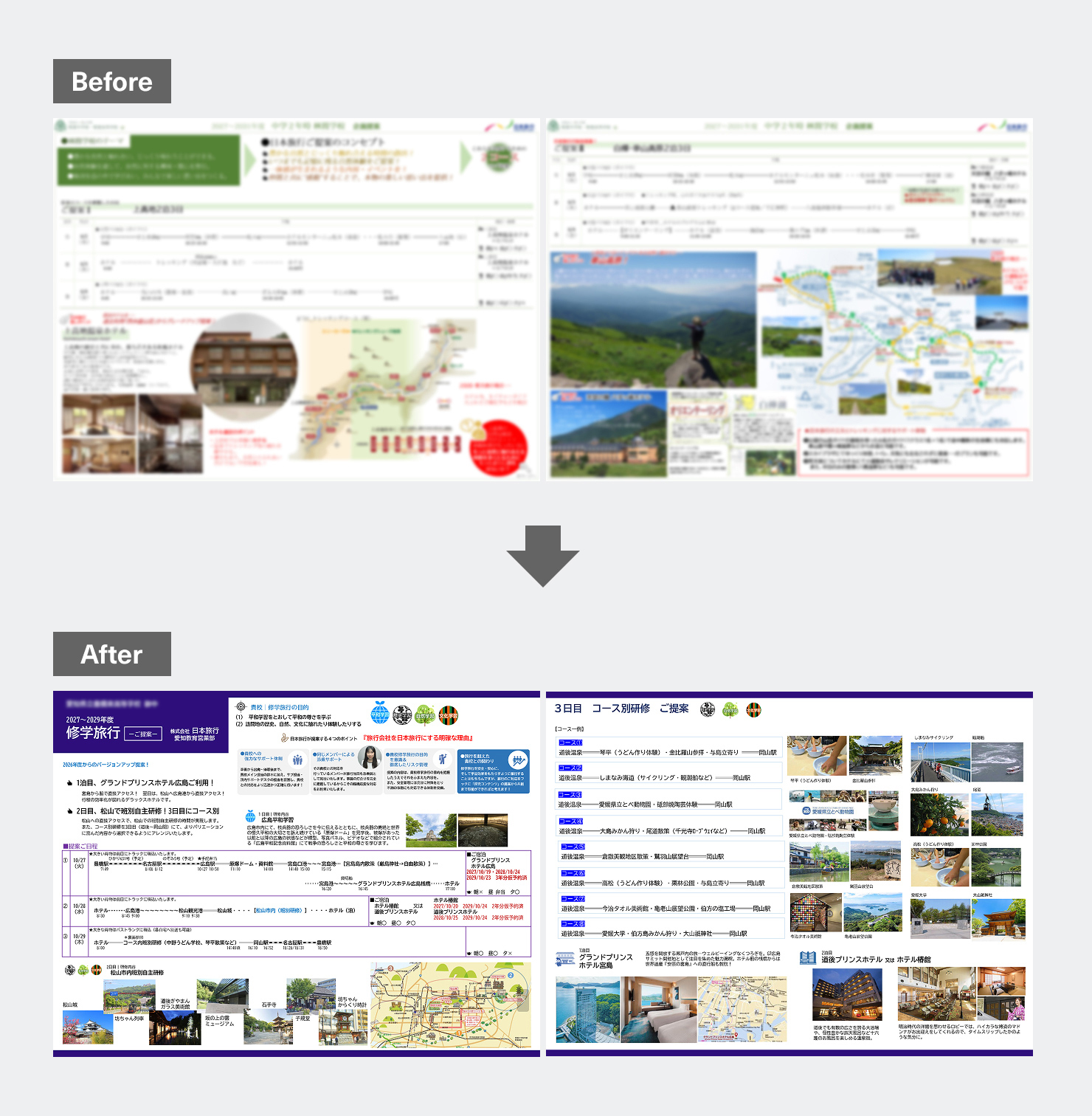 資料のBefore、Afterの画像。