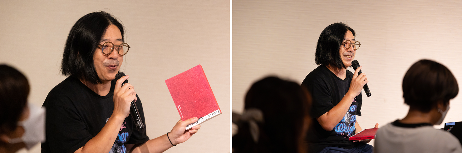 吉田が話している様子