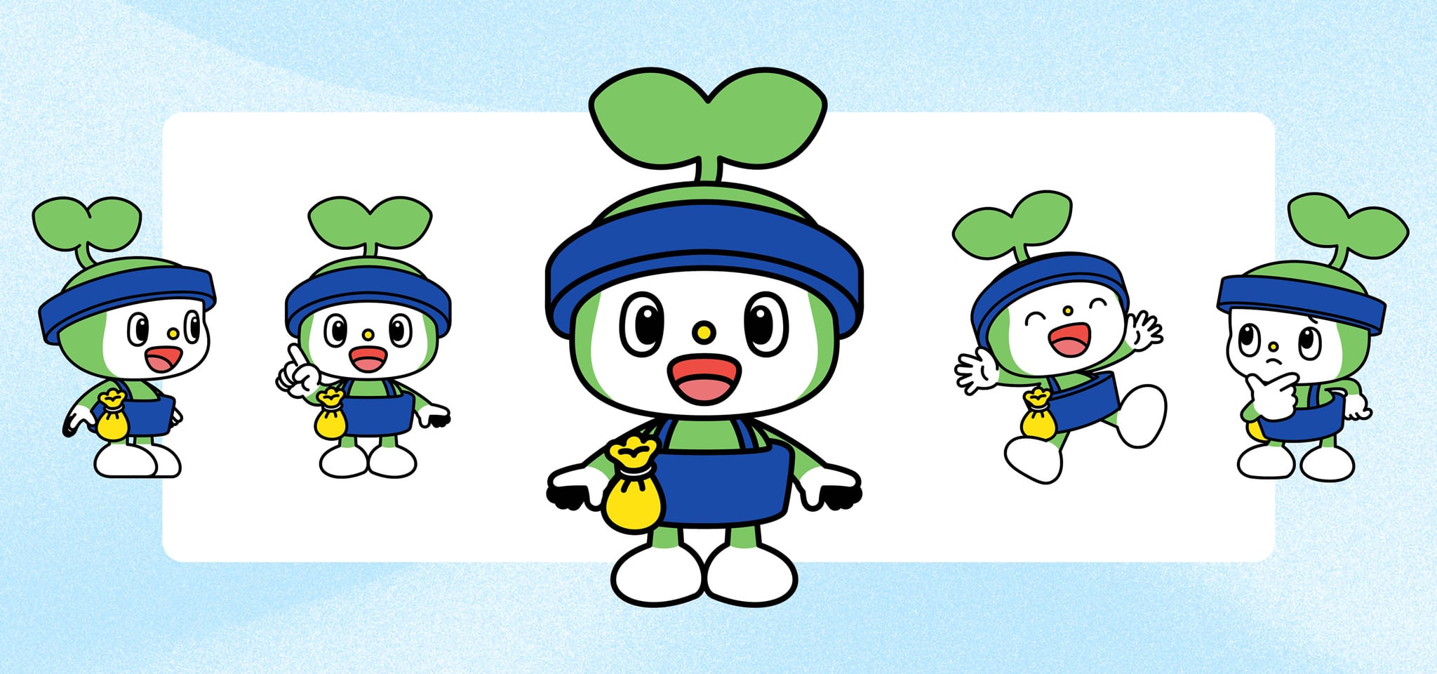 本プロジェクトで開発したキャラクター「たねはち」が描かれたメインビジュアル。たねはちは頭に双葉が生えて鉢巻きをしている、三頭身の人形風のキャラクター。